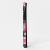Gekke roze en grijze harten en bloemen Case-Mate iPhone case (Achterkant/links)