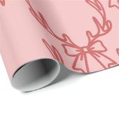 Gekke roze kerstpatronen cadeaupapier (Rol Hoek)