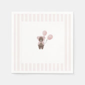 Gekke roze teddybeer servet (Voorkant)