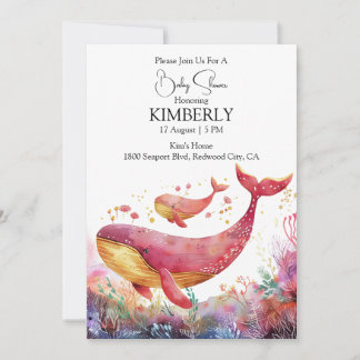 Gekke roze walvissen onder water kaart