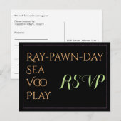Gekke RSVP-kaart met naam RSVP-kaart Uitnodiging Briefkaart (Voorkant / Achterkant)