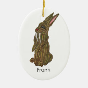 Gekke Saber Tooth Rabbit Keramisch Ornament