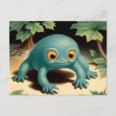 Gekke Schattige Blue Creature Briefkaart (Voorkant)