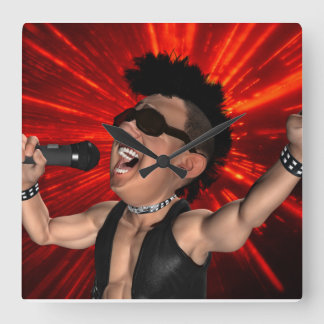 Gekke Screams en Laser Beams Vierkante Wandklok Klok