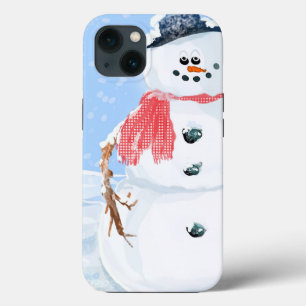 Gekke sneeuwman iPhone 13 hoesje