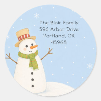 Gekke Sneeuwman Kerst Retouradres Sticker