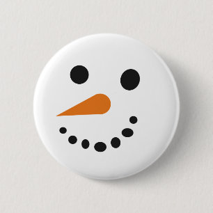 Gekke sneeuwman vakantiepin ronde button 5,7 cm