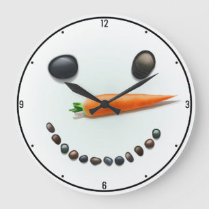 Gekke Snowman Face Winter Holiday Aangepaste Kerst Grote Klok