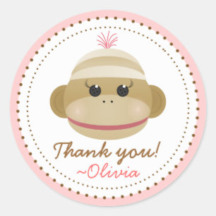 Gekke sok-aap-meisserij, gepersonaliseerde fortuin ronde sticker