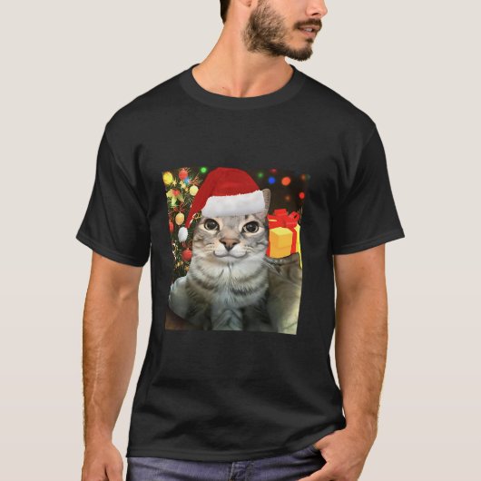 Gekke Staring Cat Meme T-shirt (Voorkant)
