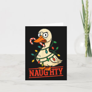 Gekke stoute gans kerstboom verlichting Santa Ha Kaart