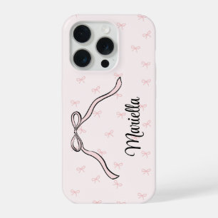 Gekke strik gepersonaliseerde telefoon roze iPhone 15 pro hoesje