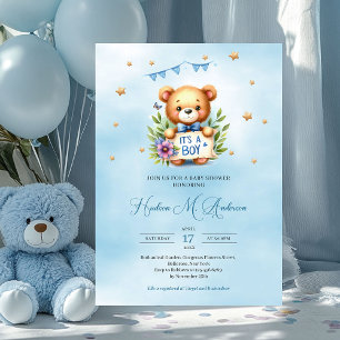 Gekke teddybeer, het is een baby shower kaart