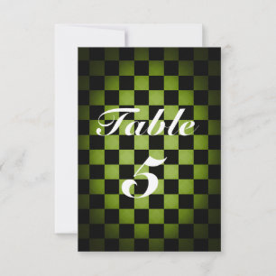 Gekke Thee Feestje Whimsische Geruite Tafel Nummer Kaart