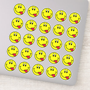 Gekke tongue out glimlachend kant Emoji-stickers Sticker