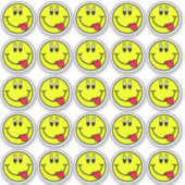 Gekke Tongue Out Lachende Gezicht Emoji Stickers (Voorkant)