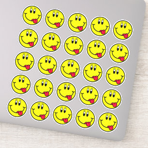 Gekke Tongue Out Lachende Gezicht Emoji Stickers