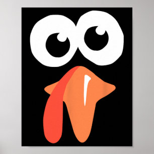 Gekke Turkije Face Funny Thanksgiving Herfst Joke Poster