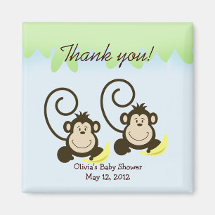 GEKKE TWEEMAANDEN Baby shower Favor Magnet Magneet