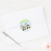 GEKKE TWIN MONKEYS Envelope Seals - Blauw Ronde Sticker (Envelop)