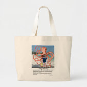 Gekke verhalen: Octopus met Man Grote Canvas tas (Voorkant)