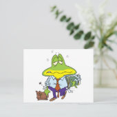 gekke vermoeide man kikker briefkaart (Staand voorkant)