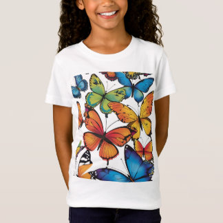 Gekke vlucht: een levendig vlinderwonderland t-shirt