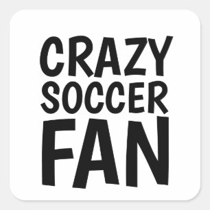 GEKKE VOETBALFAN VIERKANTE STICKER