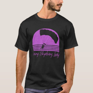 Gekke Vrouw Springt Uit Vliegtuig Retro Vintage T-shirt