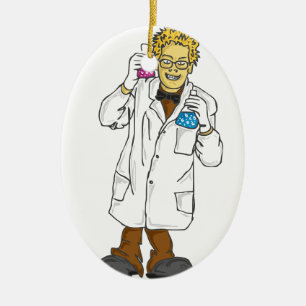Gekke wetenschapper 5 keramisch ornament