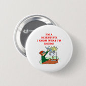 gekke wetenschapper grap ronde button 5,7 cm (Voorkant /achterkant)
