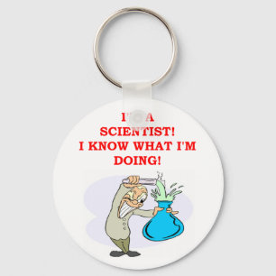 gekke wetenschapper grap sleutelhanger