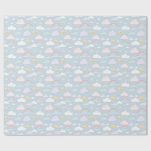 Gekke wolken en regenbogen cadeaupapier