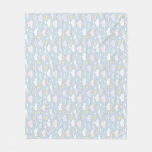 Gekke wolken en regenbogen fleece deken