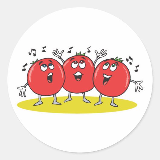 gekke zingertomaten trio ronde sticker (Voorkant)