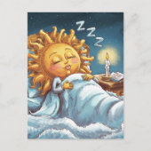 Gekke zonneschijn in bed briefkaart (Voorkant)