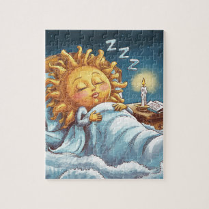 Gekke zonneschijn in bed legpuzzel