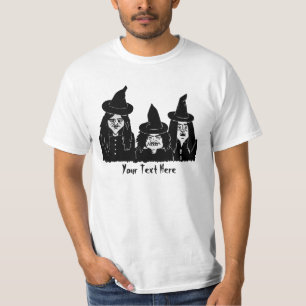 gekke zwarte heksen schrikbeeld t-shirt
