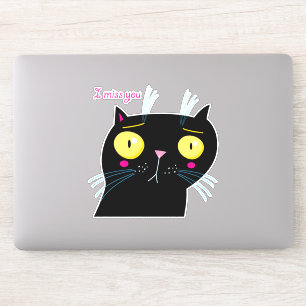 gekke zwarte kat sticker