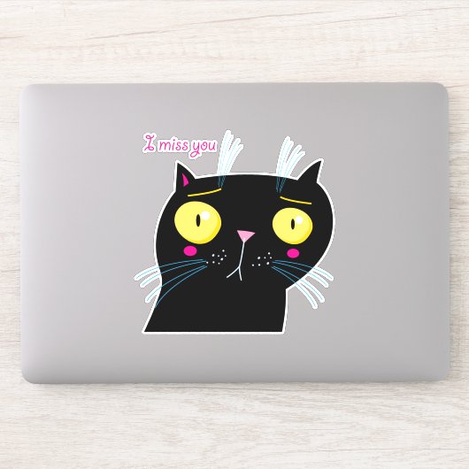 gekke zwarte kat sticker (Computer)