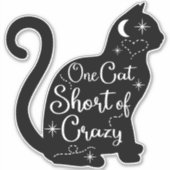 gekke zwarte kat Sticker (Voorkant)
