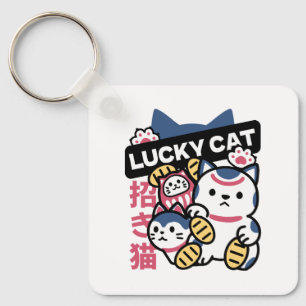 Gekko Maneki Neko – Japanse Gelukskat Sleutelhanger