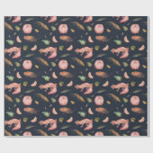 Gekko's en Roaches Wrapping Paper Pattern in blauw Cadeaupapier (Vlak)