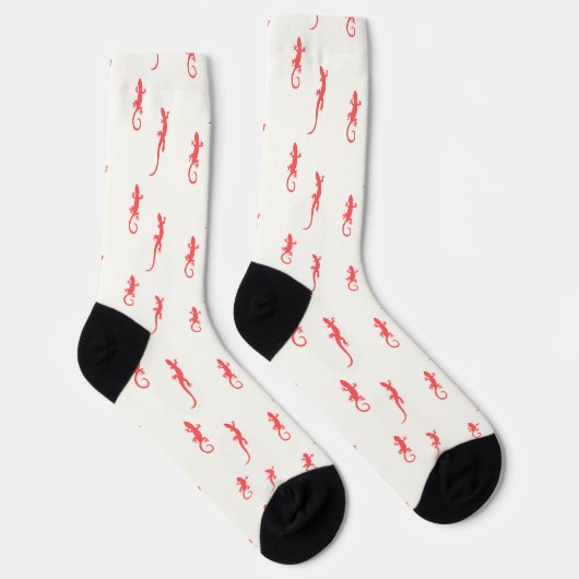 Gekko's in rood klimmen omhoog (op wit) sokken (Rechts)