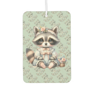 geklede Cottagecore Raccoon Pastel Luchtverfrisser