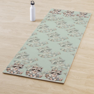 geklede Cottagecore Raccoon Pastel Yogamat