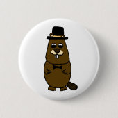 Gekleed Groundhog Ronde Button 5,7 Cm (Voorkant)