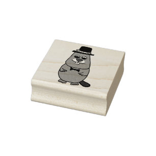 Gekleed Groundhog Rubberstempel