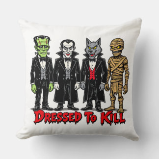Gekleed om klassieke filmmonsters te doden Grafisc Kussen