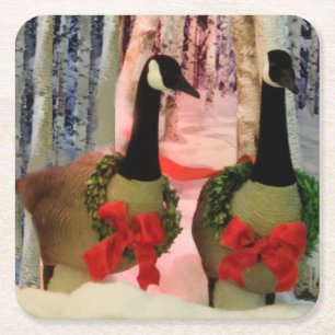 Gekleed voor het vakantie - vrolijk dit vierkante kartonnen onderzetter